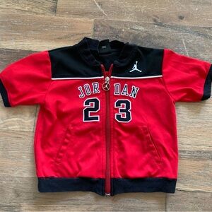 Michael Jordan Red Black Kids Zip Up Warm up Jacket Size 24 months